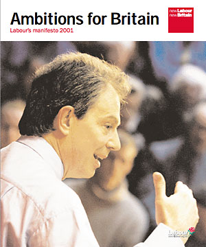 イギリスの2001年総選挙で労働党が掲げたマニフェスト