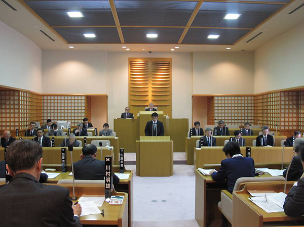 （写真）福島町議会の議場の様子