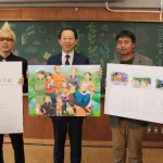 （左から）クリエイティブディレクターの箭内道彦氏、内堀雅雄 福島県知事、浅尾芳宣 福島ガイナックス代表取締役
