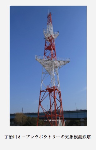 宇治川オープンラボラトリーの気象観測鉄塔
