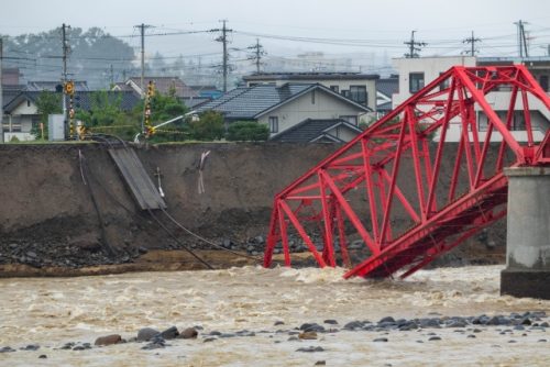 上田市千曲川鉄橋崩落